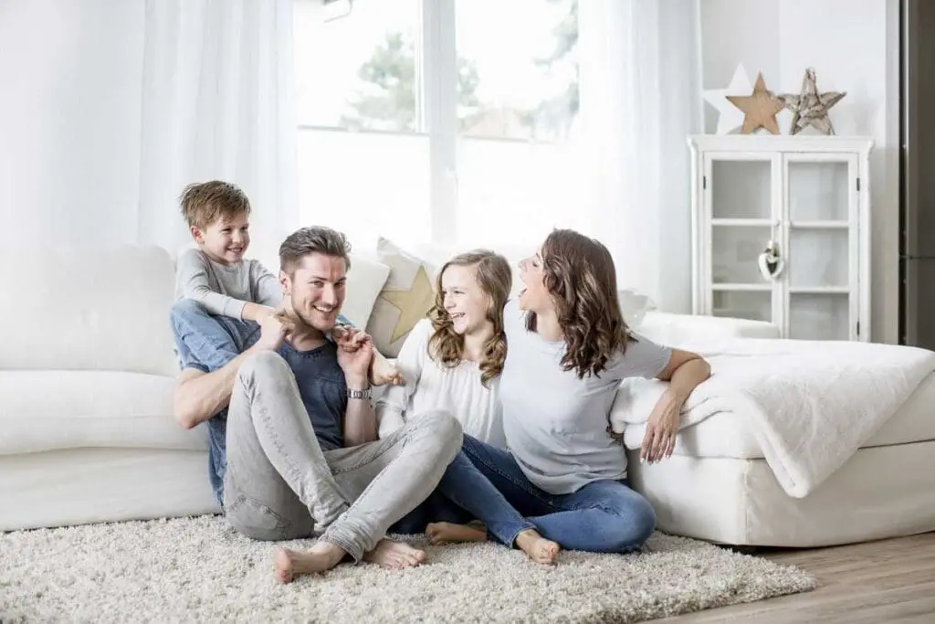 Family smiling and laughing