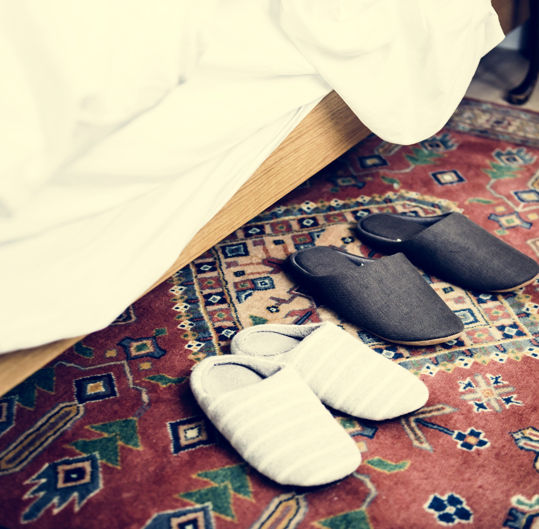 shoes on rug square